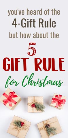 presents with the words 5 gift rules for christmas