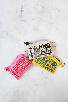 New York Screen Printed Zipper Card Pouch With Key Ring NYC - Etsy Metro Card, Card Pouch, Cute Little Things, Zipper Wallet, Coin Purses, Coin Pouch, Cute Bags, Bits And Bobs, Things To Buy