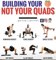 a poster with the words building your not your quads and six different squat exercises