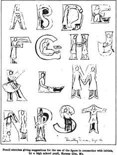 an old book with some type of alphabet