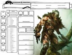 an image of a character sheet for the game warhammers and dragonborns