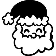 a black and white drawing of santa claus's head with his hair pulled back