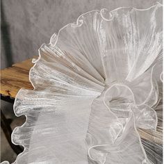 PRICES MAY VARY. Wide width ruffle, Width : 5 inches , Length : 5 Yards(some continuous, some 1+4 yards or 3+2 yards) Vintage pleated Organza ruffle trimming, Elastic and flexiable , easy to be shaped as the material is a little hard Shinning white color , A darling trim for your sewing and crafting projects Perfect for decorating, dress design, making hair accessory and DIY headbands, bouquets and other crafts, Ideal for clothing, costume, dress, curtain DIY sewing Ideal for wedding decorations ; Retrofit your old dress to be a new one ; Making Halloween costumes; Design your own dress and doll dress Width :5 inches , Length : 5 Yards 
 Material : Elastic flexiable Organza
 Retro style ruffle with pleated and shapable edge , easy to get the shape you need, the material is a little hard 
P Ruffles Aesthetic, Vintage Dresses Aesthetic, Aesthetic Sewing, White Chiffon Fabric, Sewing Ruffles, Design Your Own Dress, Curtain Diy, Ruffled Fabric, Pleated Organza