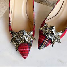 The Perfect Holiday Shoe Worn Twice, Great Condition J Crew Collection, Holiday Shoes, Silver Sequin, Tartan Plaid, Pumps Heels, Shoes Women Heels, Tartan, J Crew, Sequin