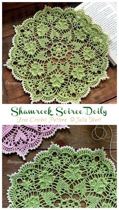 crochet doily is shown with the words, shawl lace doily free crochet pattern