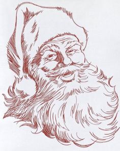 a drawing of a santa claus with his head tilted to the side and eyes closed