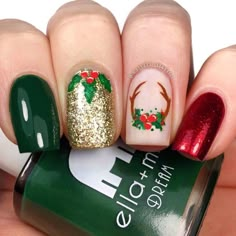 Xmas Nail Art, Unghie Nail Art, Christmas Nail Art Designs, Nails 2020