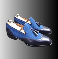 #Tassels #Loafer #Suede #Blue #Hand-Stitched #Wingtip #Pure #Leather #Men's #Patent #Formal #Slip #On #Party #Shoes Blue Wingtip Tassel Loafers With Leather Sole, Blue Brogue-detailed Loafers For Galas, Blue Round Toe Tassel Loafers For Business, Blue Slip-on Dress Shoes Goodyear Welted, Blue Goodyear Welted Slip-on Dress Shoes, Goodyear Welted Blue Slip-on Dress Shoes, Blue Tassel Loafers For Galas With Round Toe, Blue Classic Wingtip Tassel Loafers, Classic Blue Wingtip Tassel Loafers