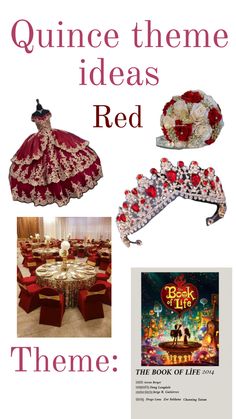 an advertisement for quince theme ideas red theme