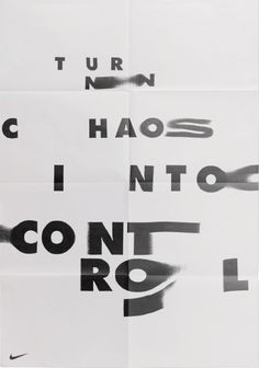 a poster with words written on it in black and white