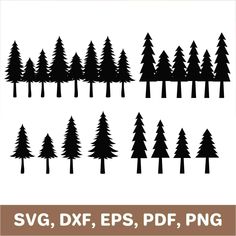 pine trees svg, dxf, eps, png