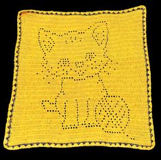 This Kitten and Yarn blanket pattern is beginner-friendly, using basic stitches.. We hope experienced crocheters will also enjoy the pattern. Approximate Size (No Border): 62cm x 69cm (24.5in x 27in) Approximate Yarn Length: 750m (820 yards) This pattern suggests a 4mm hook and any DK yarn of your choice. You may use other hooks or yarn but obviously the blanket size will come out different. US Terms: Chain(ch), Single crochet(sc), Double crochet(dc), Standing Double(st dc) UK Terms: Chain(ch), Crochet Filet Pattern, Filet Crochet Baby Blanket, Crochet Granny Square Beginner, Crochet Patterns Filet, Treble Crochet, Crochet Charts, Crochet Filet, Basic Stitches, Crochet Blanket Designs