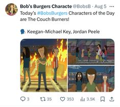 an image of people on twitter with the caption bob's burgers characters