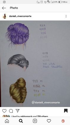 a drawing of different types of hair on a piece of paper with the caption's description below it