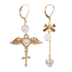 Accessories Png, Angel Accessories, Earrings Aesthetic, Dope Jewelry, Crystal Accessories, Wing Earrings, Jewelry Inspo, Dream Jewelry, Pretty Jewellery