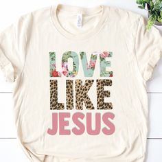 100% Cotton Cream Graphic Tee, Skirts Modest, Jesus Graphic, Modest Apparel, Love Like Jesus, Modest Tops, Western Boutique, Jesus Tees, Jesus Tshirts