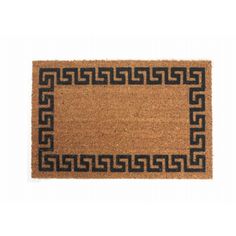 a door mat with an intertwined design on the front and sides, in black