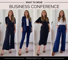 Women Convention Outfit, Women’s Work Conference Outfits, 2024 Business Professional, Business Meeting Attire For Women, Presenting At Conference Outfit, Business Conference Capsule Wardrobe, Business Casual Outfits Conference, Work Meeting Outfits Professional Women