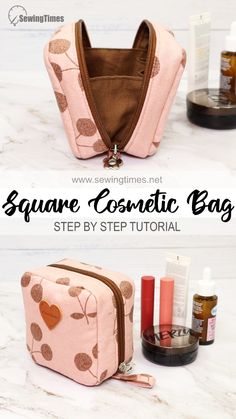 the instructions for how to make a diy cosmetic bag