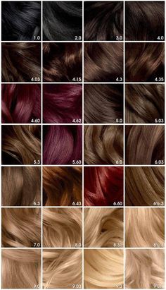 Garnier Hair Color Brown, Burgundy Brown Hair Color, Olia Hair Color, Pelo Color Borgoña, Burgundy Brown Hair, Reddish Brown Hair Color, Brown Hair Color Chart, Garnier Hair Color, Blonde Dreads