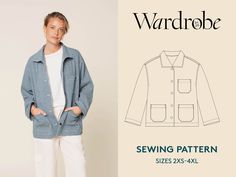 the sewing pattern for this jacket is easy to sew and has pockets on both sides