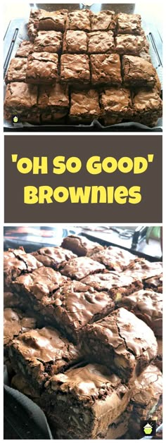 there are two pictures of brownies on the same page