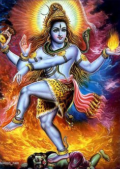 an image of the god with fire in his hands and flames around him, as well as