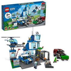 the lego city police station is in its box