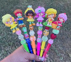 Strawberry Girl Pen | Beaded Pen | Custom Pen | Character Pen Decorative Pens, Strawberry Shortcake Cheesecake, Strawberry Shortcake Recipe, Strawberry Girl, Strawberry Shortcake Characters, Custom Pen, Stationery Obsession, Strawberry Shortcake Recipes, Shortcake Recipe