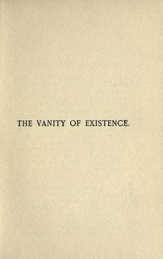 an old book with the words, the vanity of existence