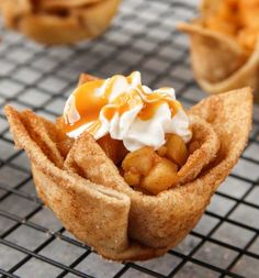 some food is sitting on a cooling rack