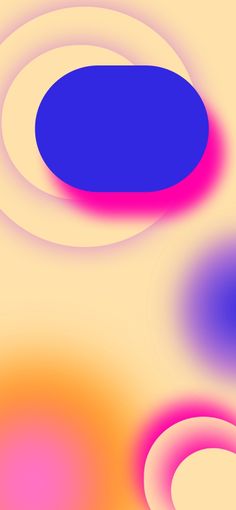 an abstract background with three circles in different colors and one is blue, yellow, pink, and orange