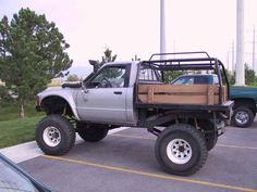 a pick up truck parked in a parking lot