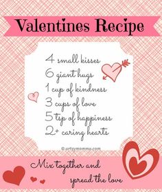 valentine's recipe with hearts on it