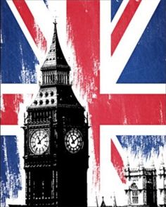 the big ben clock tower in london england with grungy paint on it's face