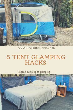 tent glamping hacks for camping in the woods