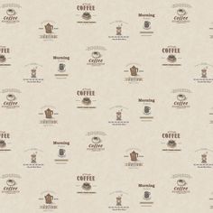 a wallpaper with coffee related items on it