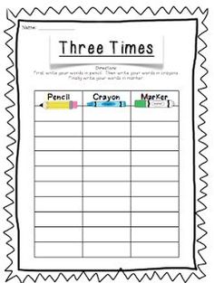 the three times worksheet for students to practice their writing skills