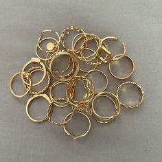 Brand New - 27 Rings In Total. Some Are Adjustable, Some Not. All Gold. Shein Accessories Rings, Gold Ring Pack, Shein Jewelry, Rings Jewelry Simple, Junior Prom, Jr Prom, Rings Gold, Jewelry Brand, Rings Simple