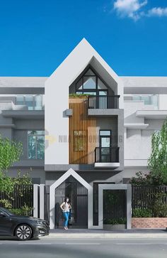 an artist's rendering of a modern apartment building