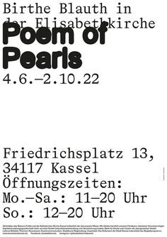 an advertisement for the birth of pom of pearls, with text in black and white