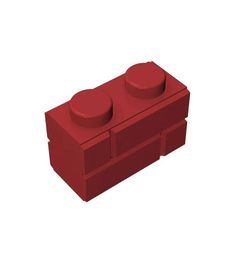 a lego brick with two red knobs on it's top and bottom part