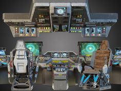 an image of a sci - fi space station set up