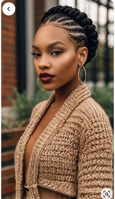 2 Cornrows Braids For Black Women, Professional Braids For Work, Goddess Braids Bun, Short Hairstyles Undercut, Braided Bun For Black Women, Undercut For Women, Woman With Bangs, New Hairstyles For Women, Stylish Cornrows