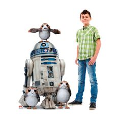 Party hard with a classic Star Wars character and a few new ones! This stand-up features R2-D2 and Porgs, cute little creatures that debut in The Last Jedi. Trust us, this is the party decoration and photo prop you're looking for for your Star Wars themed party or movie celebration. Cardboard. 30" x 50" Stand-ups are one-sided with a brown cardboard back. Simple assembly required. © & (TM) Lucasfilm Ltd. All Rights Reserved. 

Special Shipping Information: This item ships separately from oth Star Wars Themed Party, C-3po And R2-d2, Star Wars Plush, Star Wars Birthday Meme Funny, Star Wars Theme Party, Vintage Star Wars Figures, Star Wars Character, Classic Star Wars, Little Creatures