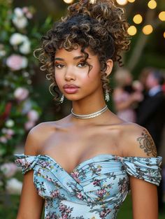 Explore Curly Prom Hairstyles for All Lengths - Simple to Elegant Options Special Occasion Hairstyles Curly Hair, Pageant Curly Hair, Elegant Updo For Black Women, Afro Formal Hairstyles, Short Curly Fancy Hairstyles, Curly Wedding Updo Black Women, Curly Hairstyles Wedding Bridesmaid, Grad Hairstyles Curly Hair, Curly Hairstyles Formal Event