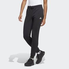 adidas Shop the Essentials Linear French Terry Cuffed Pants - Black at adidas.com/us! See all the styles and colors of Essentials Linear French Terry Cuffed Pants - Black at the official adidas online shop. Adidas Sweats, Adidas Joggers, Cuffed Joggers, Adidas Sweatpants, Adidas Shop, Casual Athletic, Cuffed Pants, Adidas Sportswear, French Terry Fabric