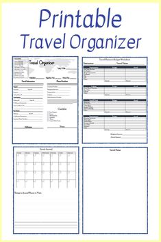 the printable travel organizer for travelers