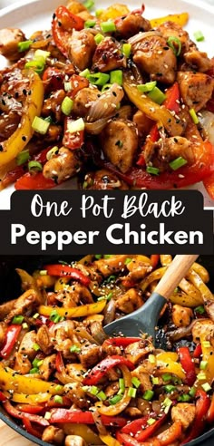 one pot black pepper chicken in a skillet