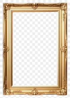 an old gold frame with decorative ornaments on the edges, hd png and psd